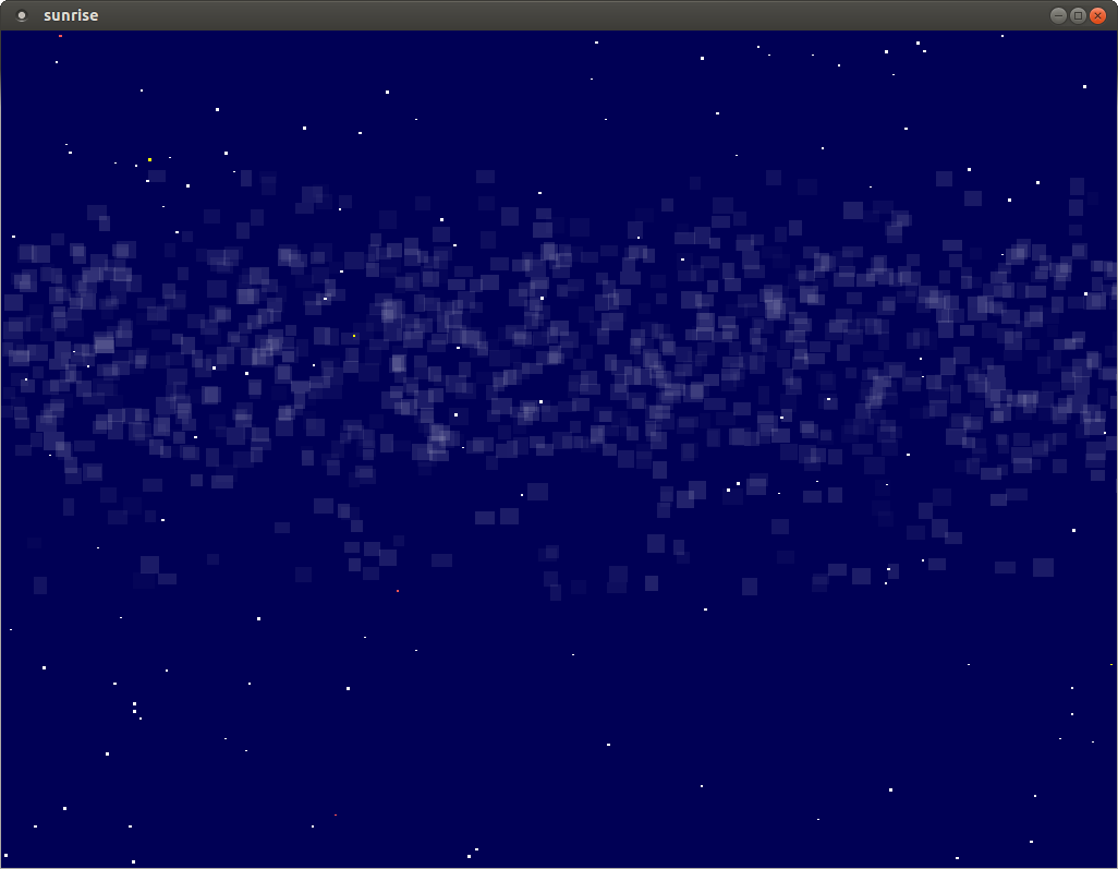 Screenshot of FLTK Sunrise demo running with sun below horizon