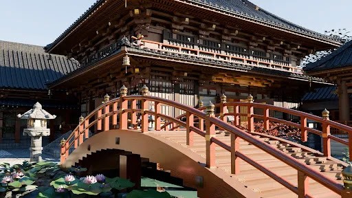 Pagoda scene shown in Google DeepMind’s official Argon demo