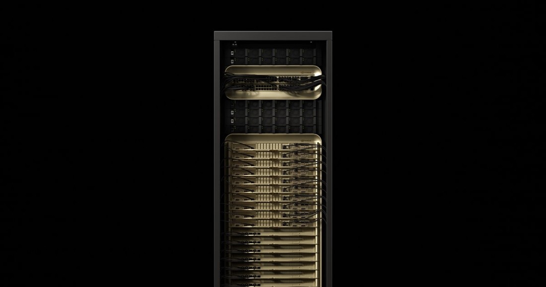 NVIDIA’s GB300 NVL72 product image showing a server rack