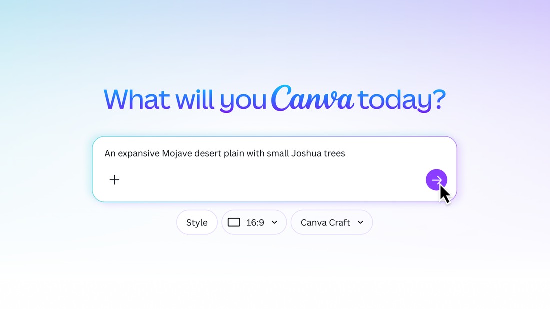 Official Canva Dream Lab promotional interface with Canva Craft selected