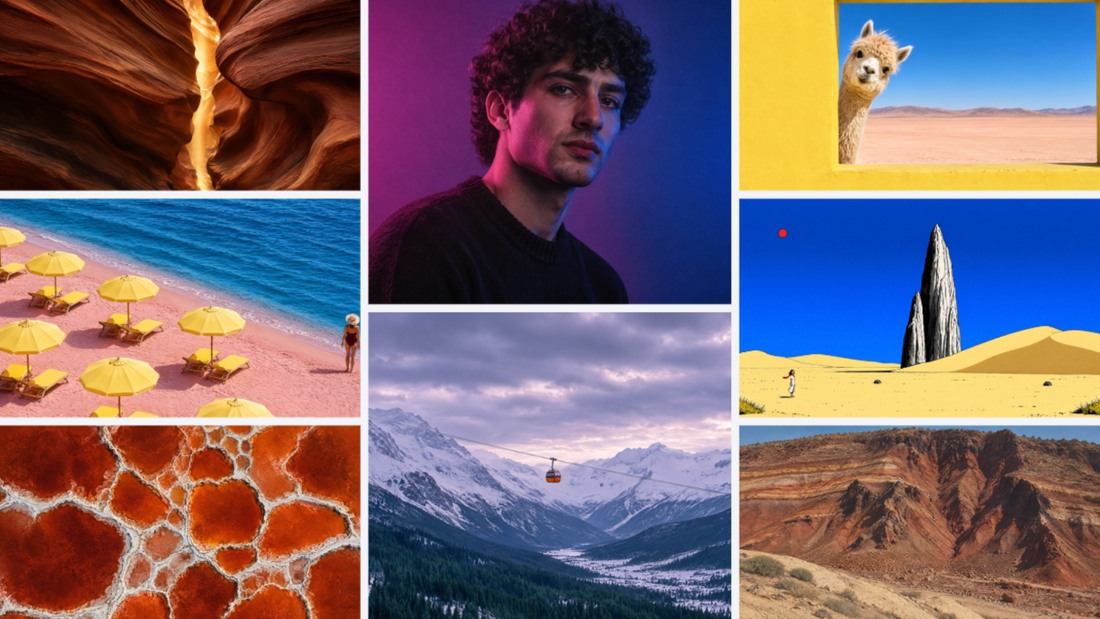 Canva’s official gallery of portraits, landscapes, abstract textures and illustrations