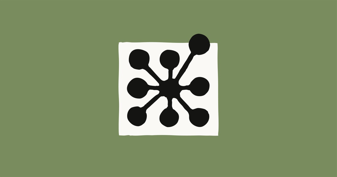 Anthropic illustration of a branching conversation symbol on a green background