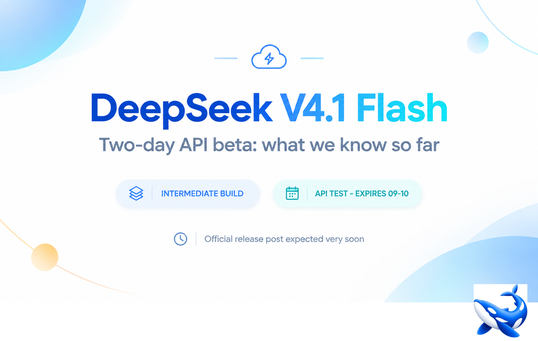 DeepSeek V4.1 Flash two-day API beta announcement graphic