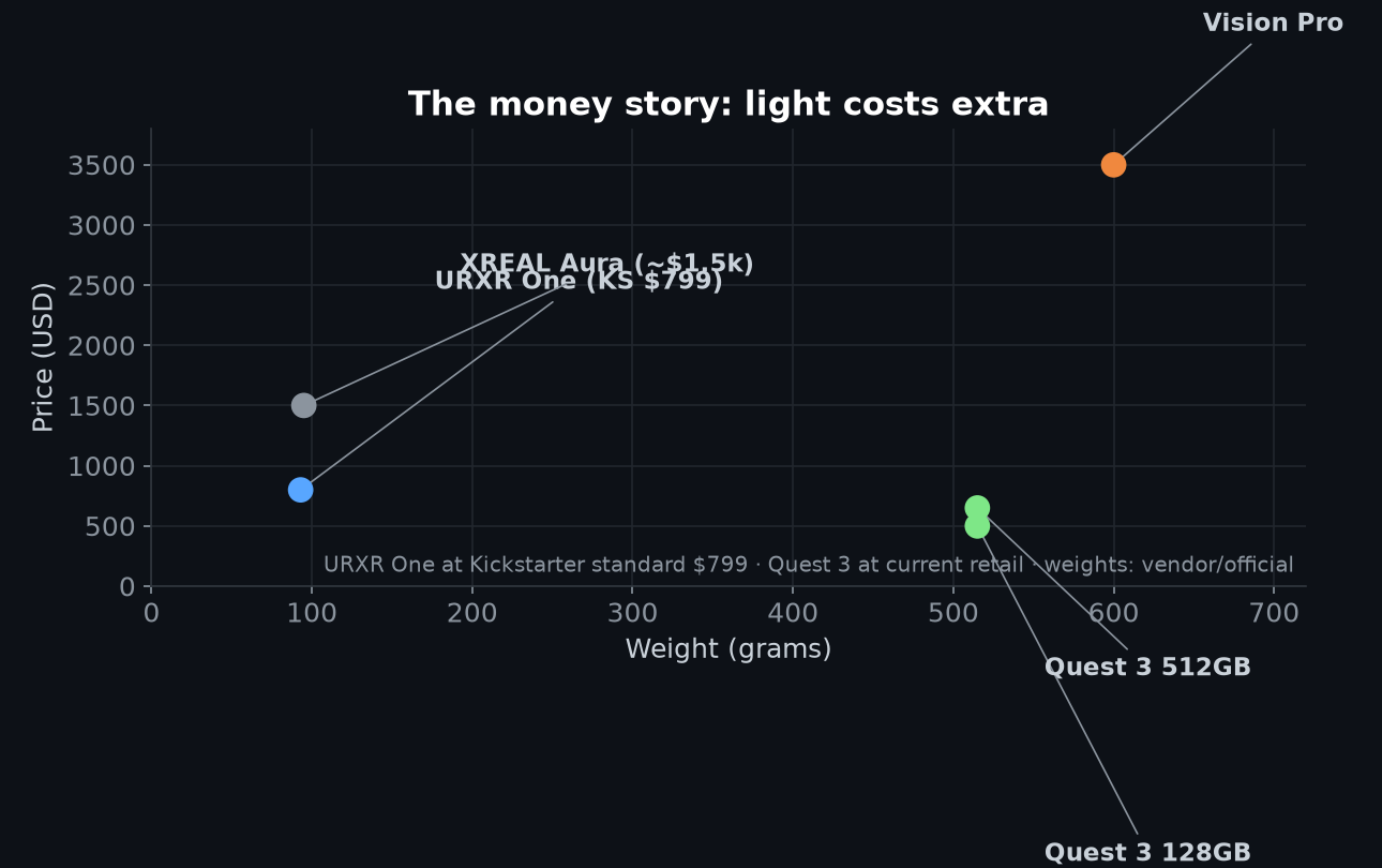 Weight vs price scatter chart