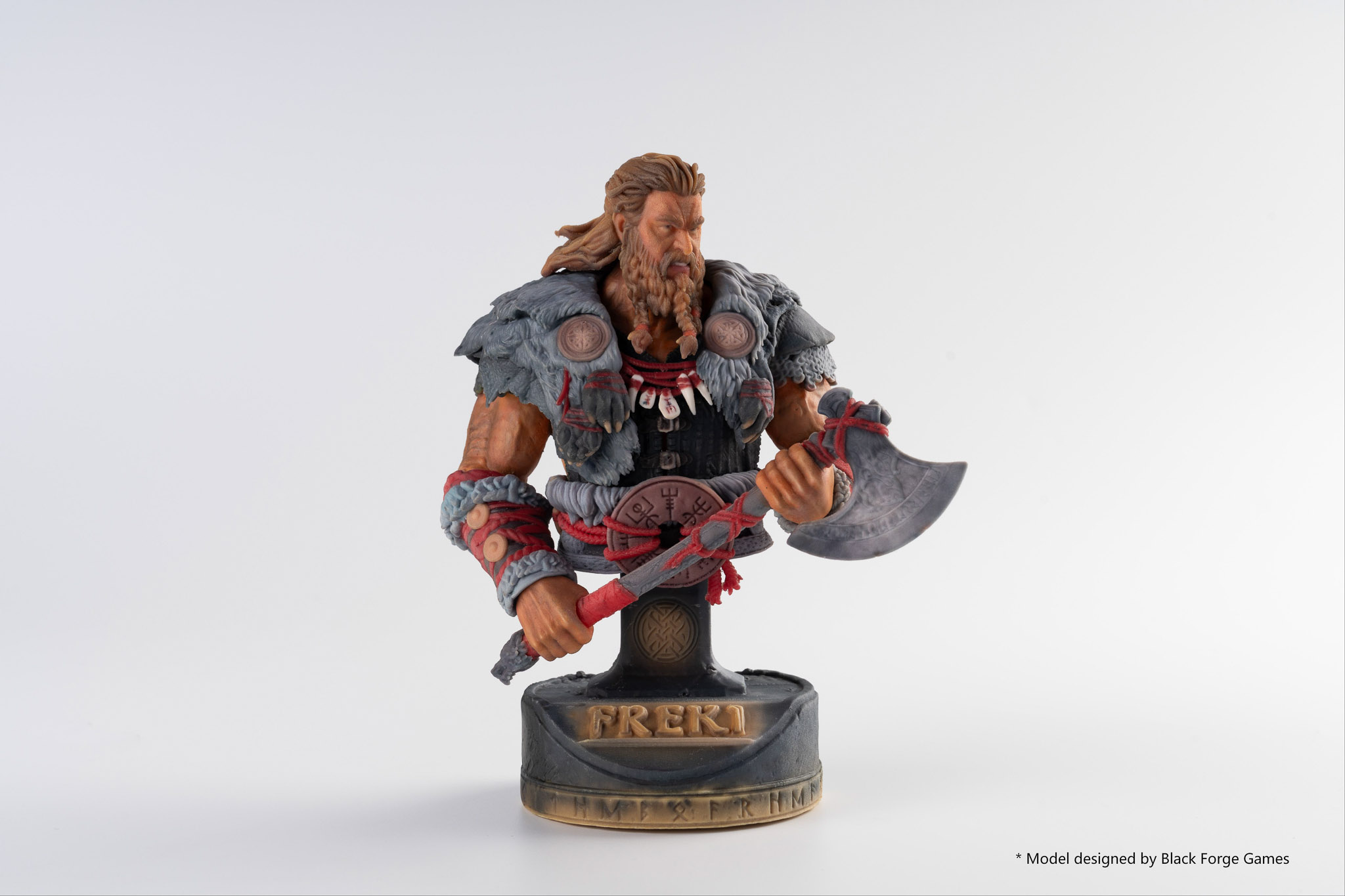 Full-color 3D printed Viking figure