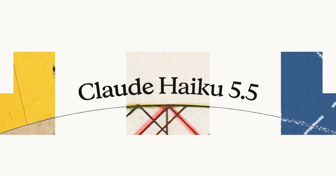 Anthropic’s Claude Haiku 5.5 announcement artwork with yellow and blue panels