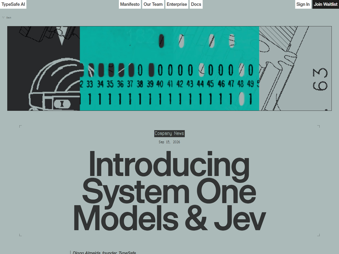 TypeSafe launch post: Introducing System One Models and Jev, by Diogo Almeida