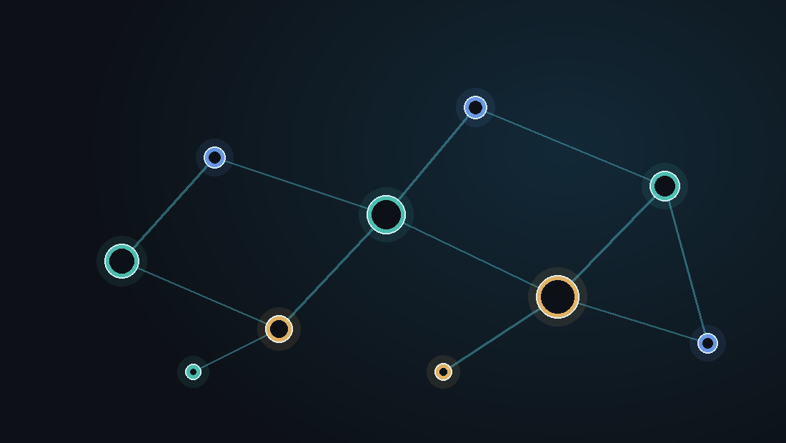 Abstract connected nodes suggesting people, AI agents, and apps working together; conceptual illustration, not an event photo