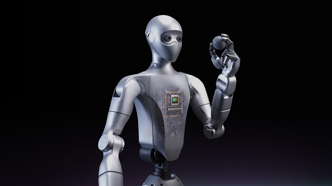 NVIDIA Isaac GR00T reference humanoid robot concept render