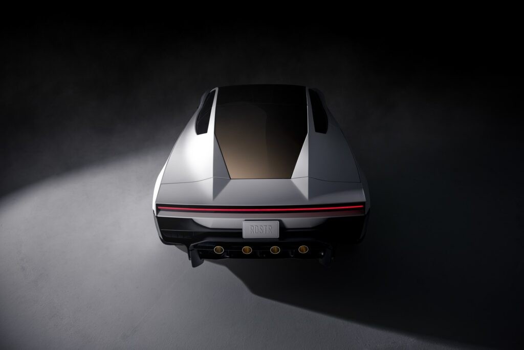 Rear of the new Roadster showing the nozzles below the taillight