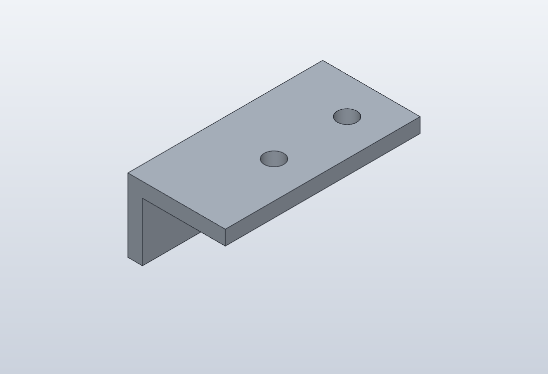 Actual bracket after its extrusion width changed to 80 mm