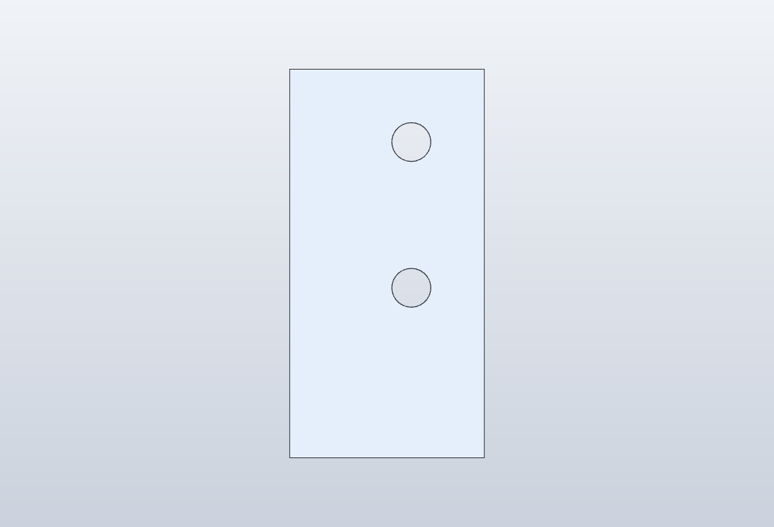 Actual top view of the 80 mm bracket with an asymmetric hole layout