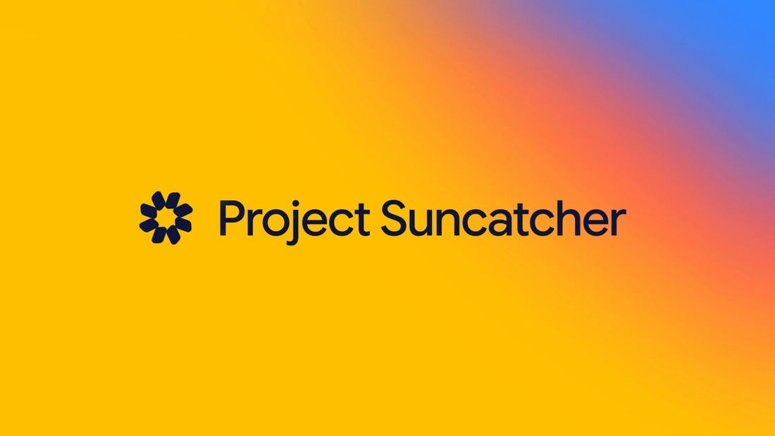 Google’s Project Suncatcher branding on a yellow, orange and blue background