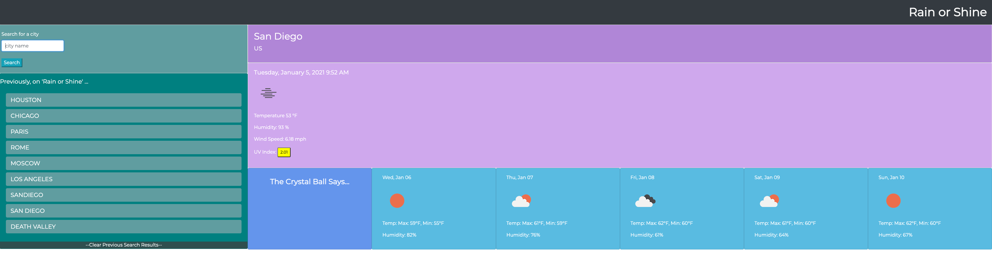 weather dashboard preview