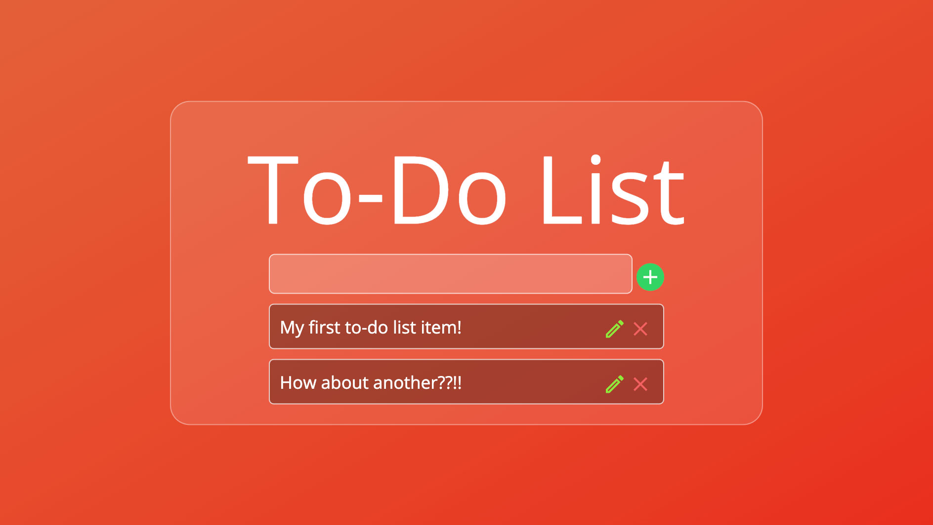 Screenshot of todo app