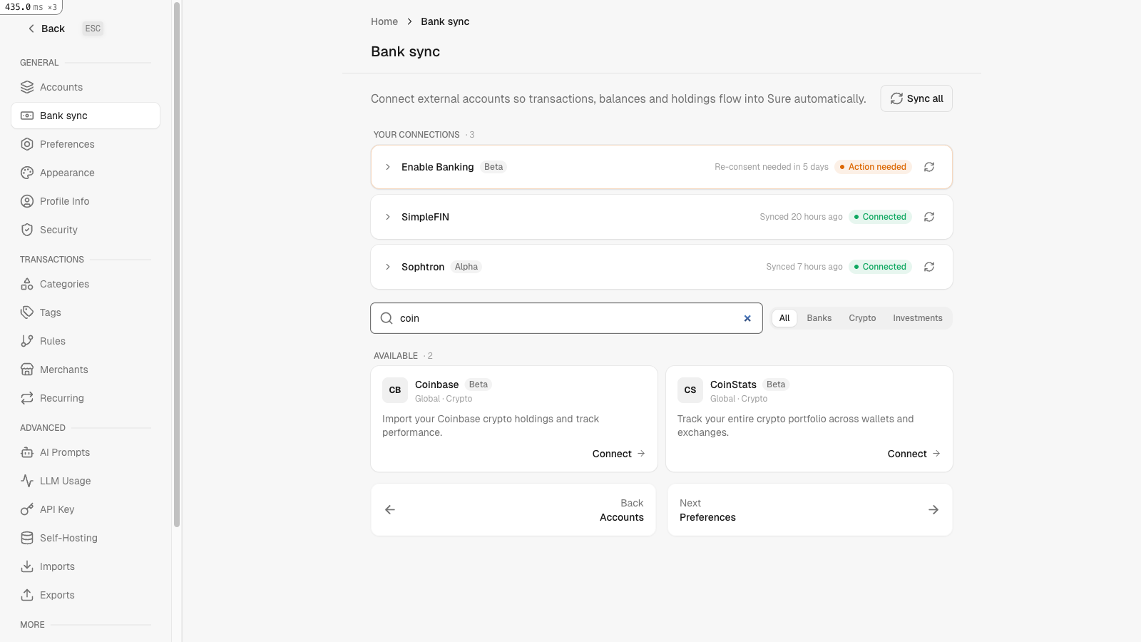 Search filter typed in