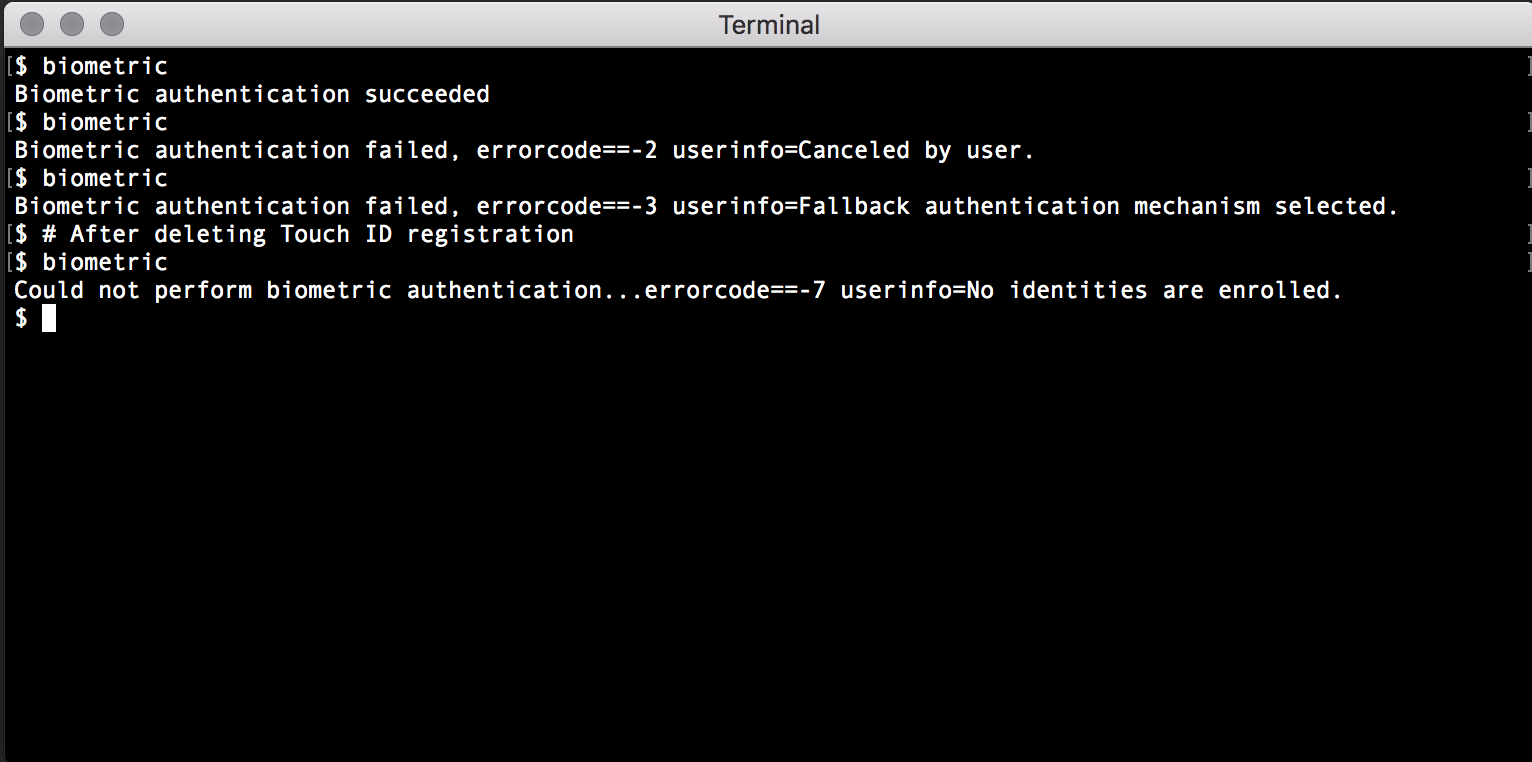 biometric return statuses