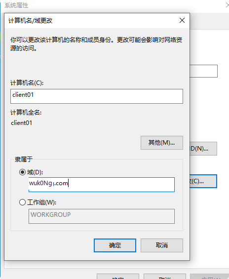 配置主机名和隶属的域