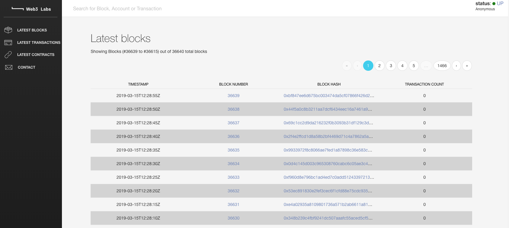 Latest blocks