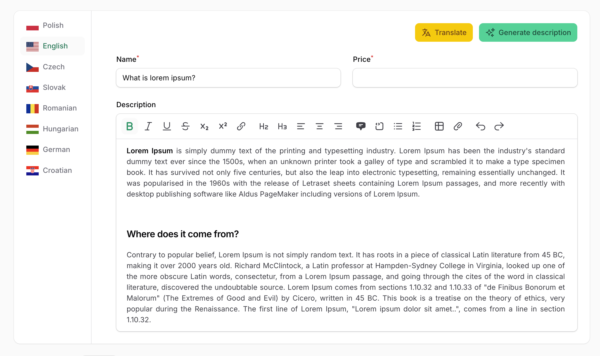 translatable component