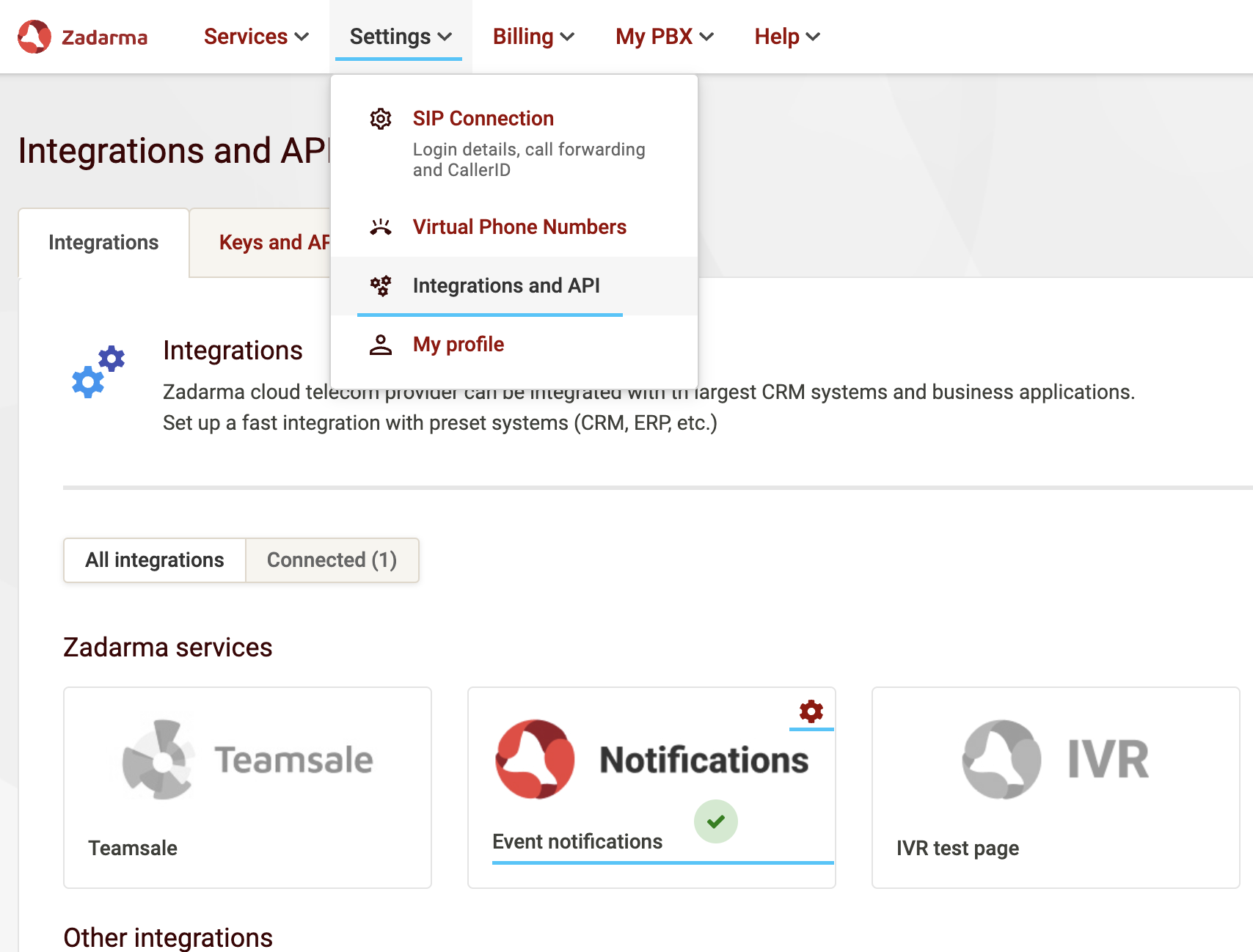 Zadarma Integrations