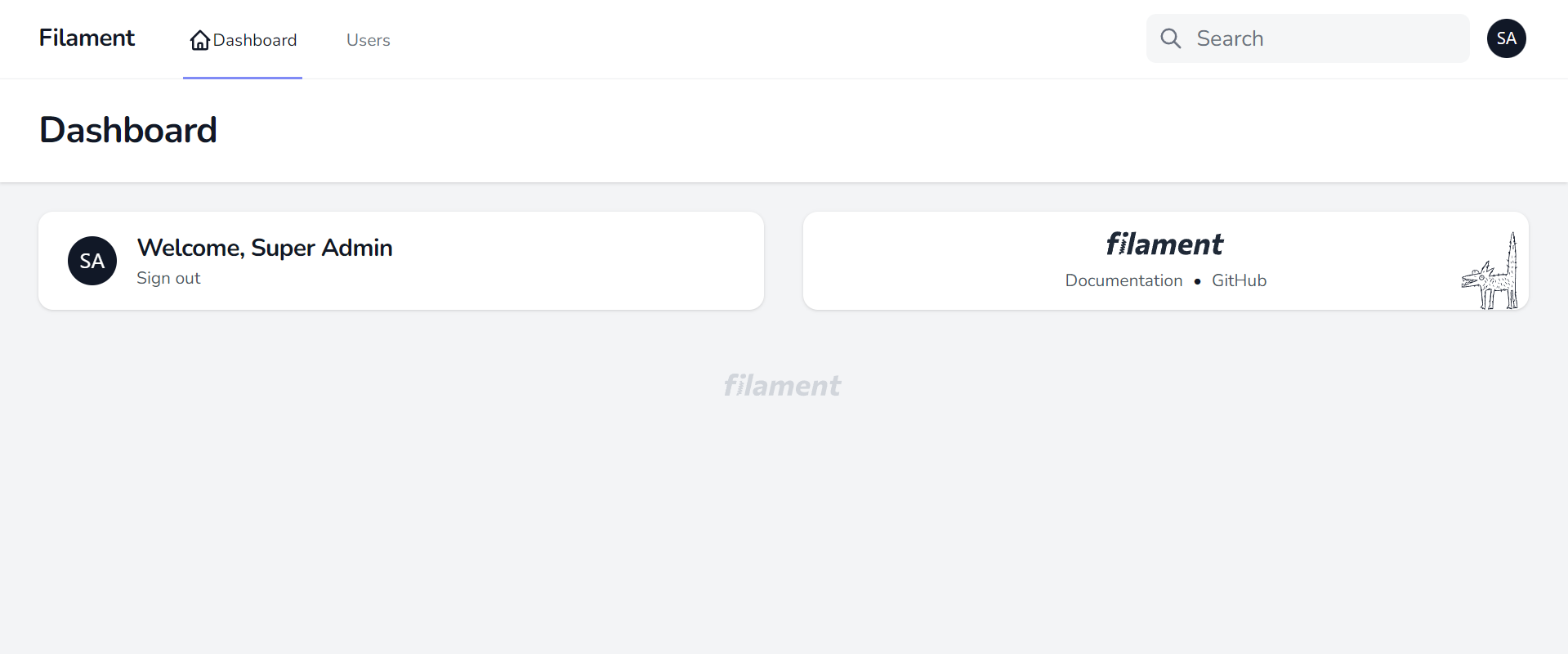 Screenshot of Dashboard