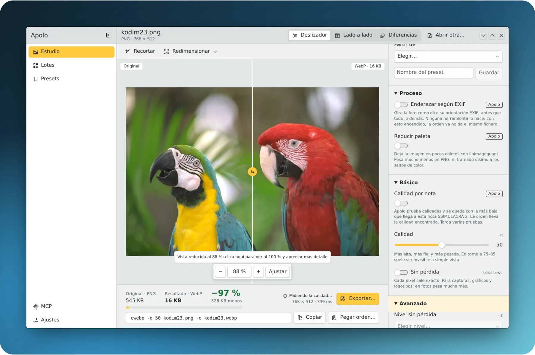 Apolo en KDE Plasma
