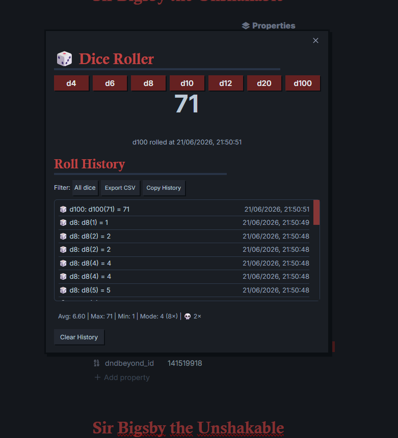 Dice roller