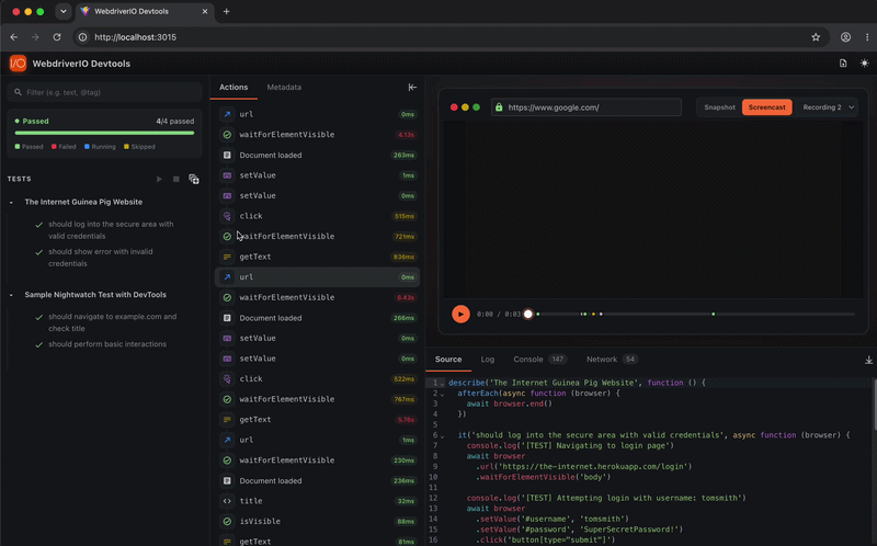 Test Rerunner & Snapshot Demo