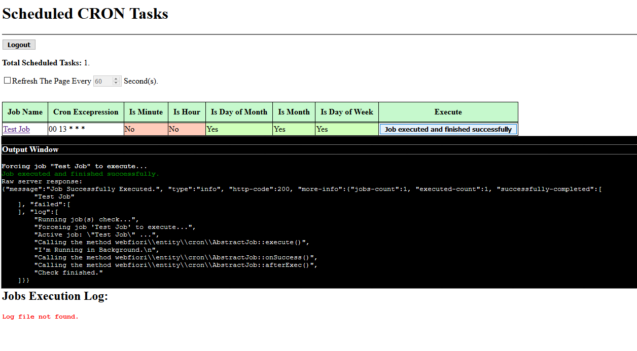 Cron web interface.