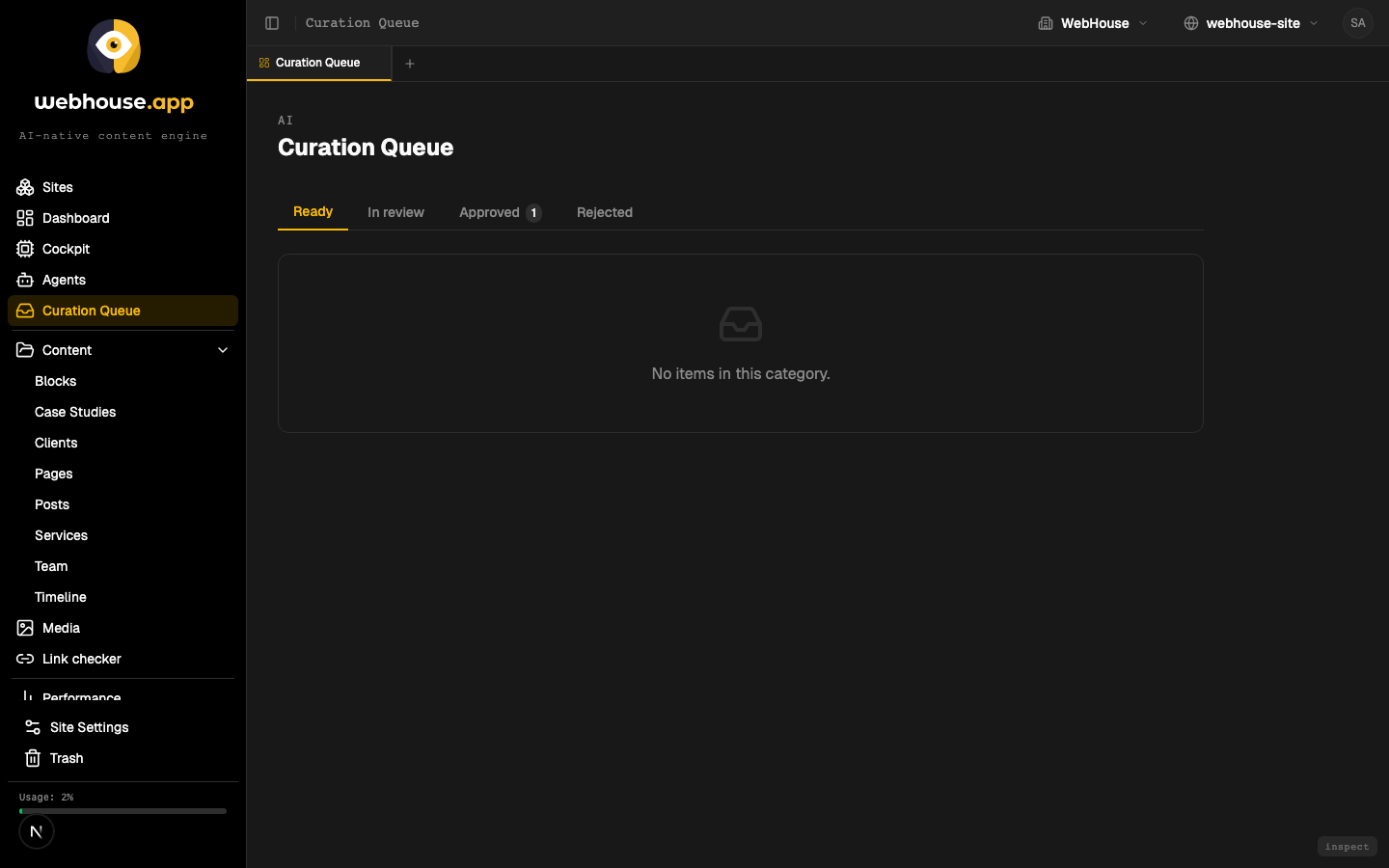 Curation queue