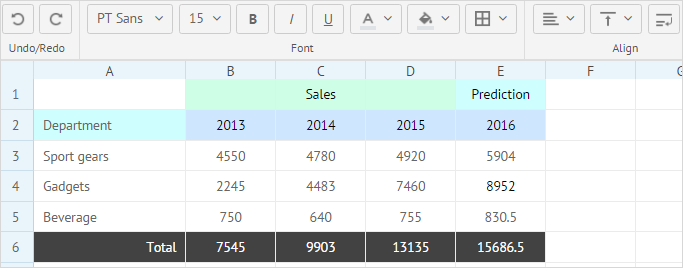 Webix SpreadSheet