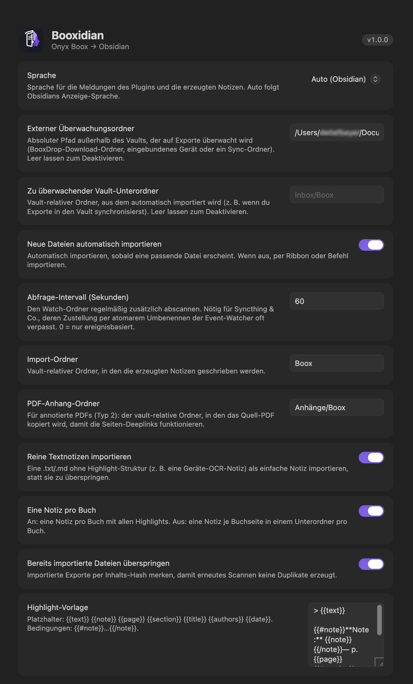 General settings