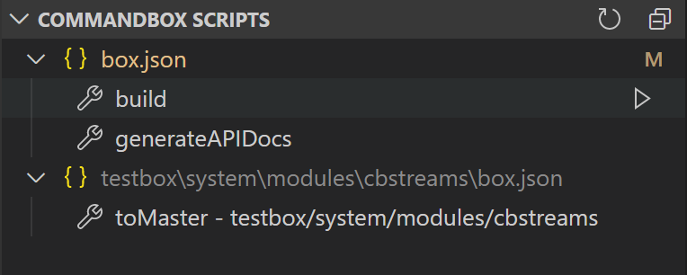 CommandBox Scripts View