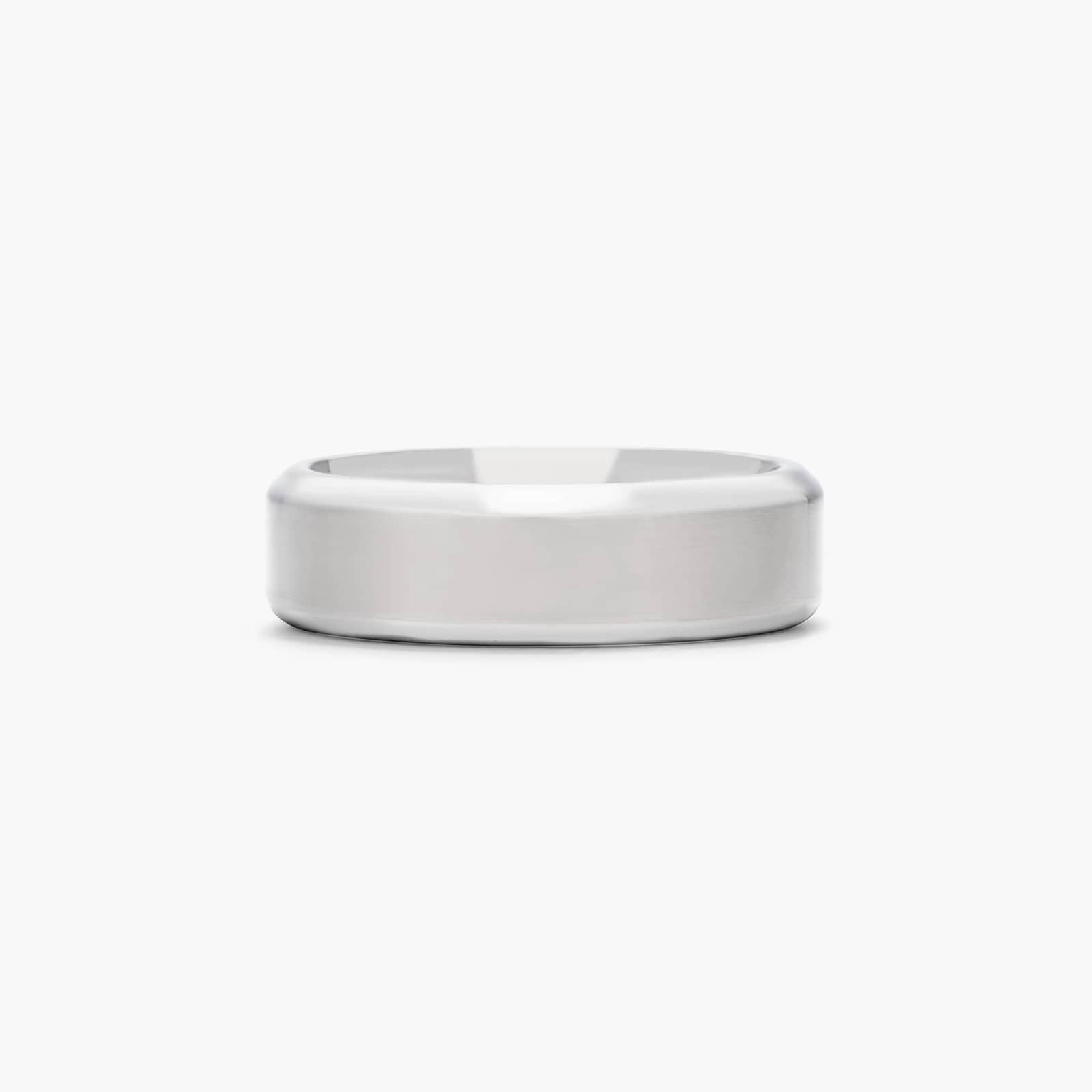 Titanium Comfort Fit Satin Finished Beveled Edge Ring