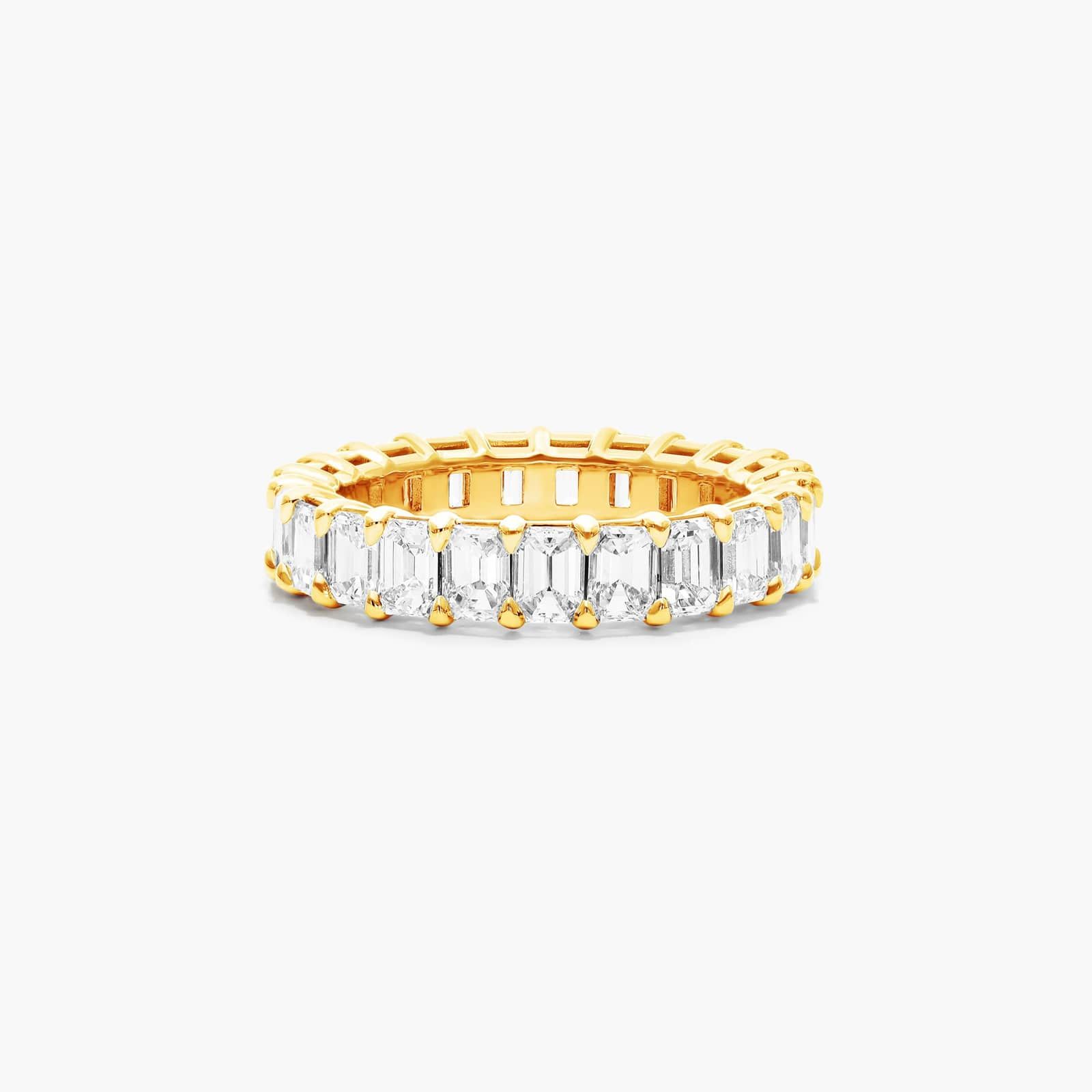 Gold Emerald Cut Diamond Eternity Ring