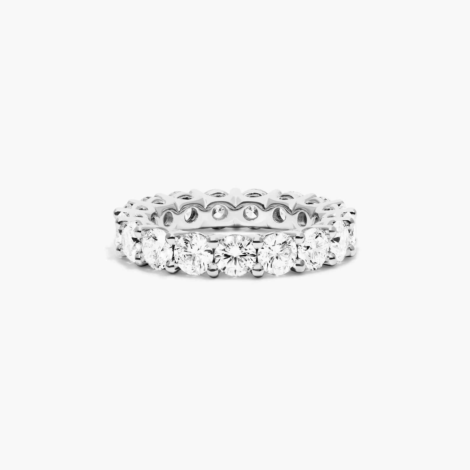 Platinum Low Dome Basket Lab-Created Diamond Eternity Ring