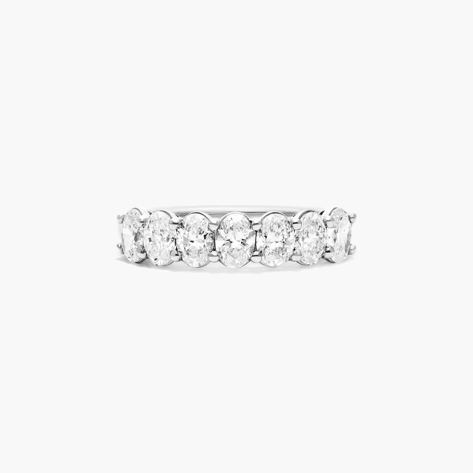 Platinum Seven Stone Oval Shape Lab Created Diamond Ring