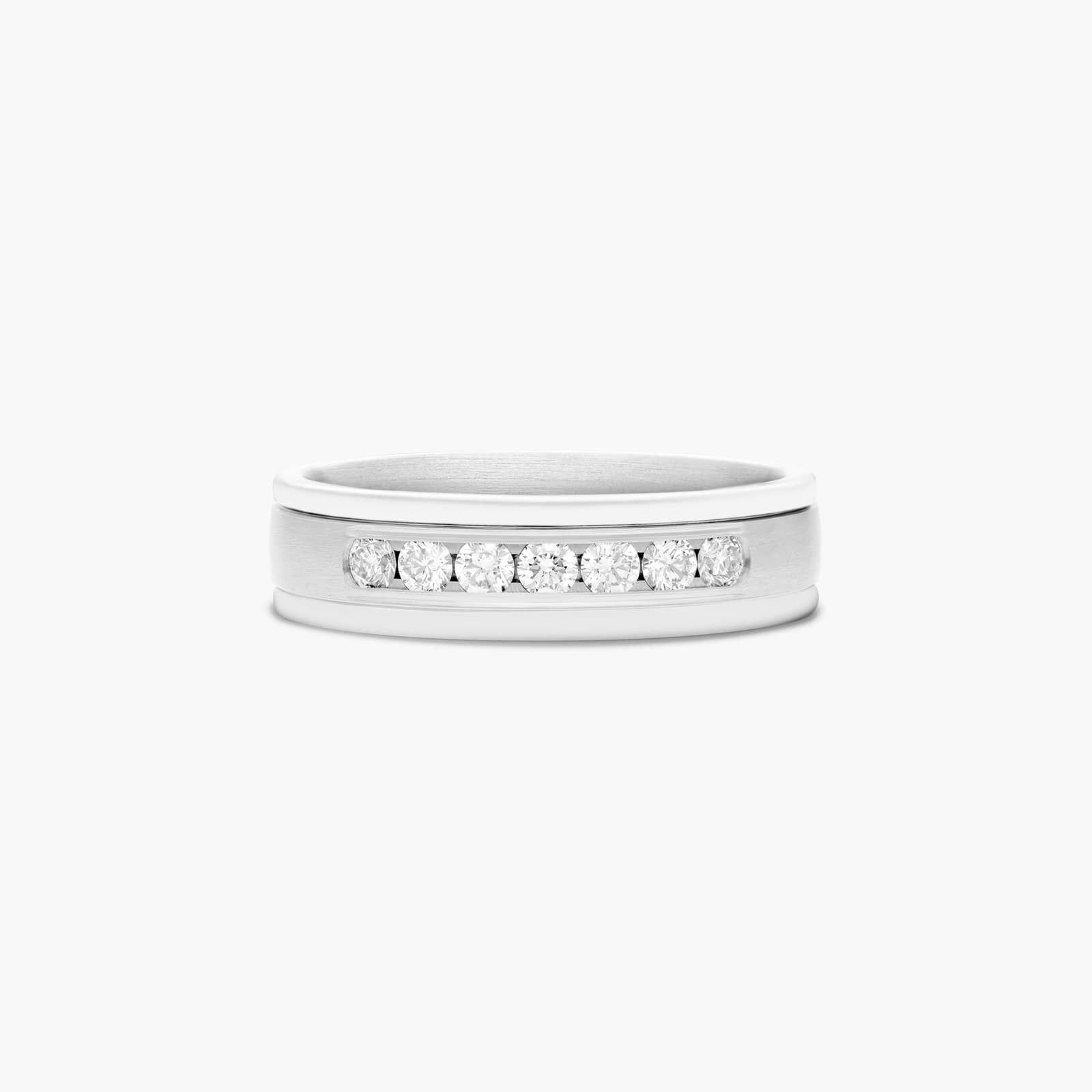 Platinum 6mm Channel Set Diamond Wedding Ring