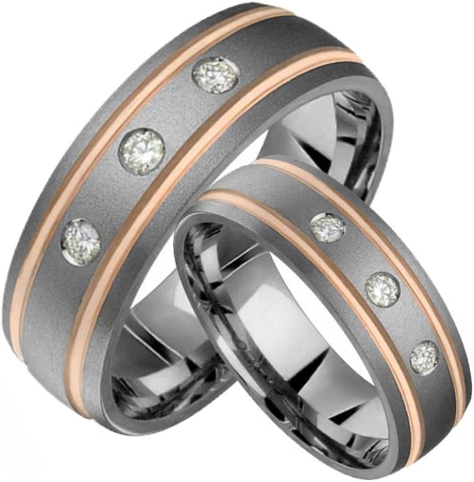 Isel Titanium Diamond Ring Set