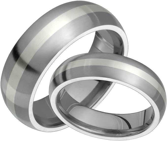 Preia Titanium Silver Band Set