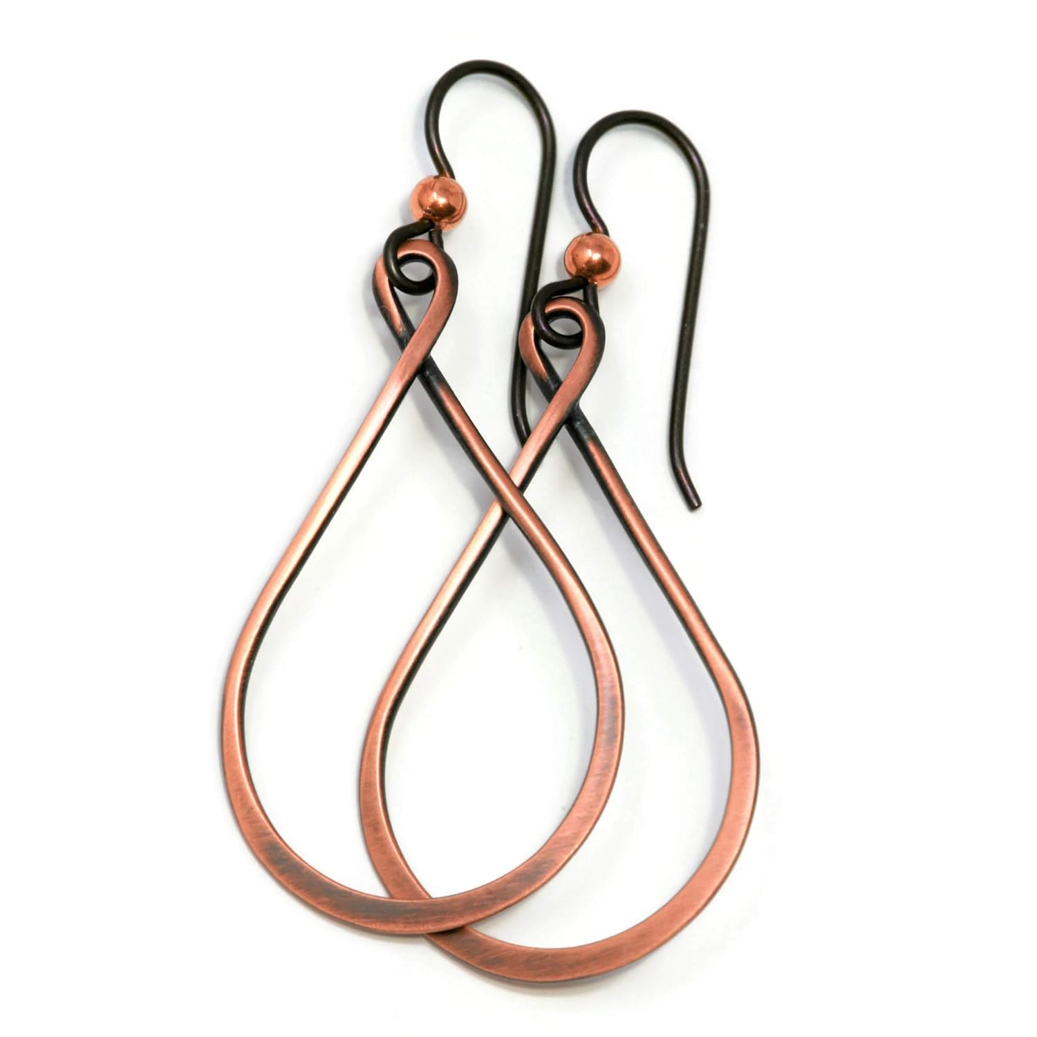 Narrow Teardrop Hoop Niobium Earrings