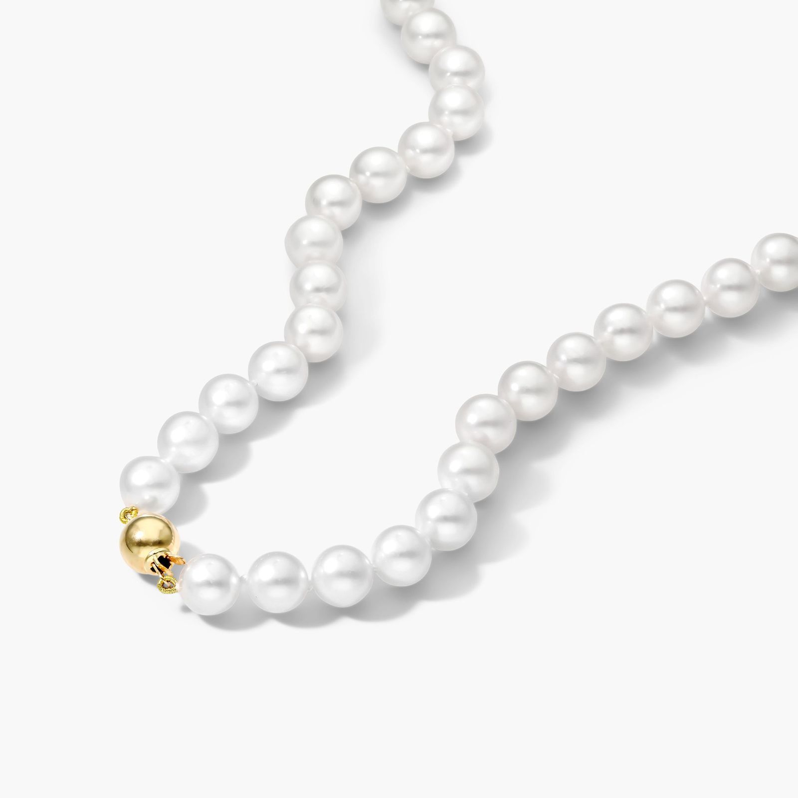 Akoya Cultured Pearl Ball Clasp Necklace