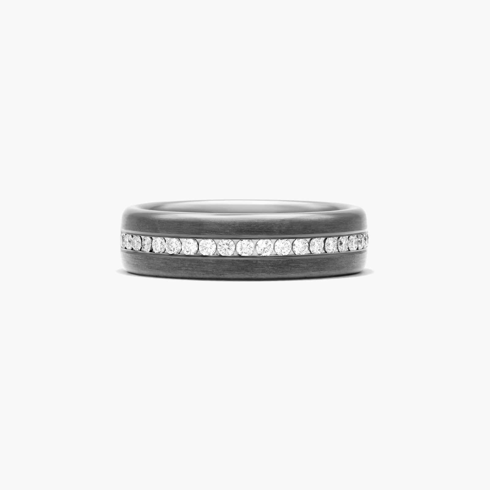 Black Titanium 6.5mm Channel Set Diamonds Ring