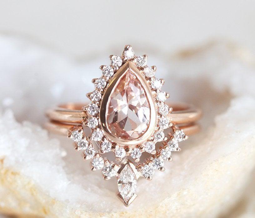 Beverly Morganite Ring Set