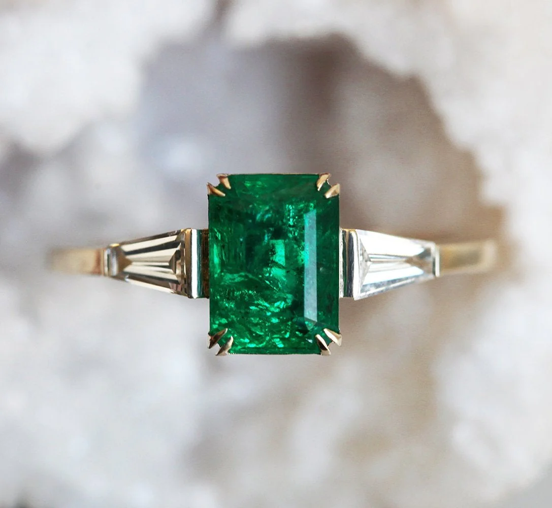 Cleo Emerald Ring With Accent Stones