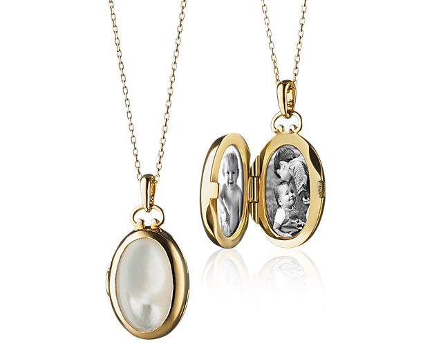 Monica Rich Kosann Petite Mother Of Pearl Oval Locket