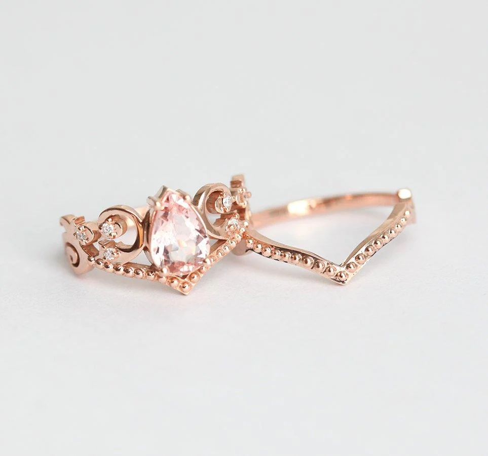 Maxine Morganite Ring Set