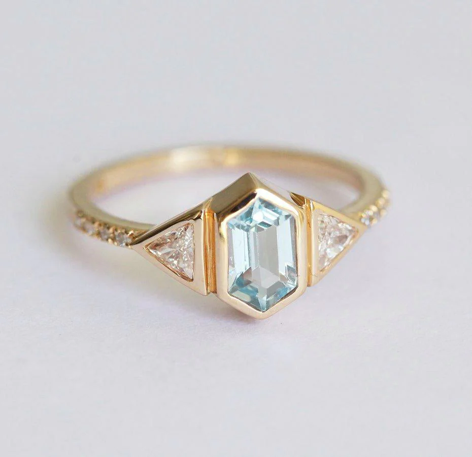 Megan Aquamarine Diamond Ring