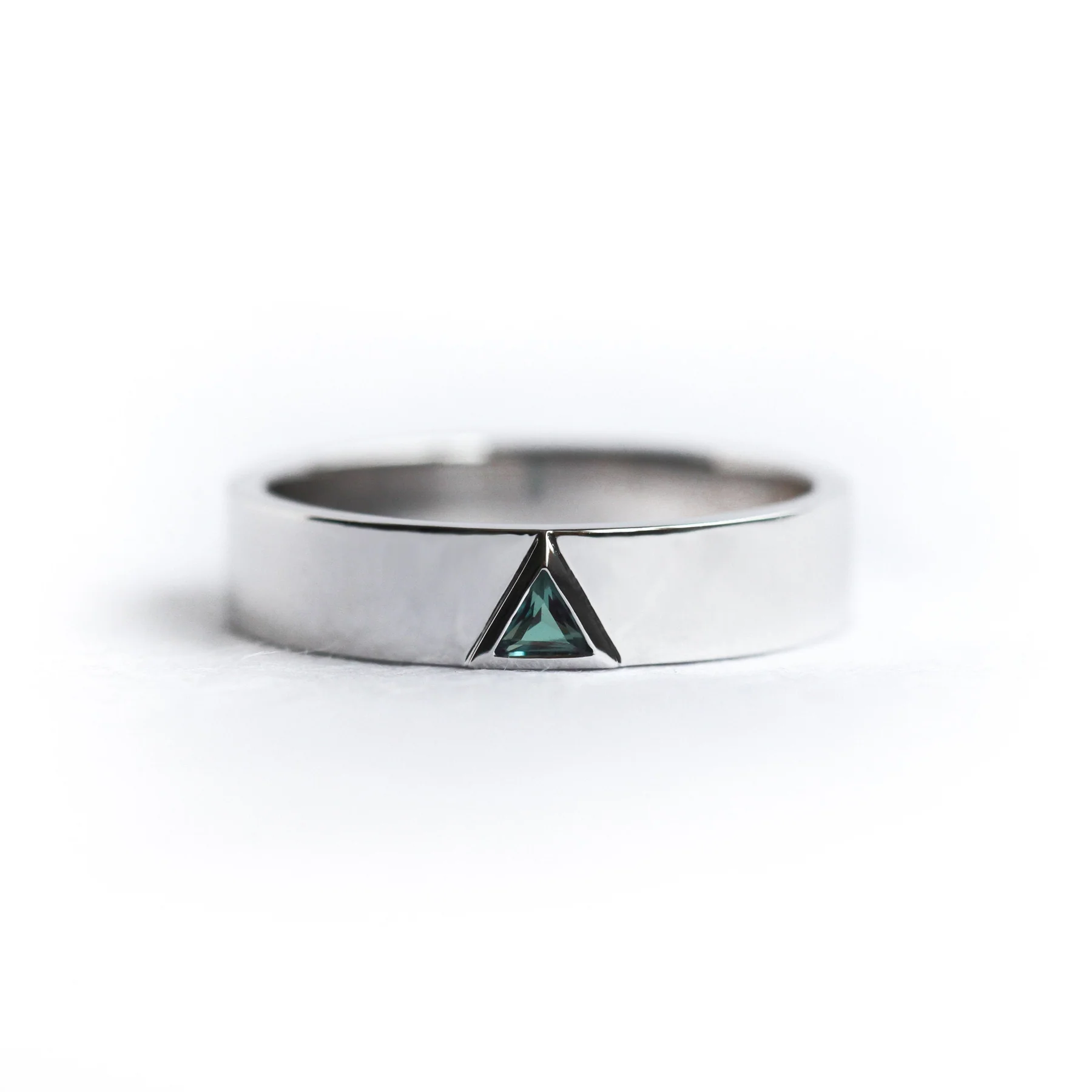 Triangle Alexandrite 
Men's Wedding Band